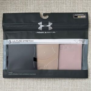 NWT, XL, Under Armour, UA Pure Stretch Thong Underwear, Set of 3